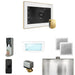 Mr Steam XDream Steam Shower Control Package with White iSteamX Control and Polished Brass Aromasteam Steamhead