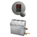 Mr Steam MS 5 kW (5000 W) Steam Shower Generator Package with iTempo Control - Round Control in Satin Steel