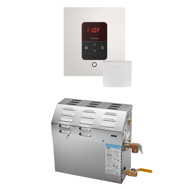Mr Steam MS 5 kW (5000 W) Steam Shower Generator Package with iTempo Control - Square Control in White