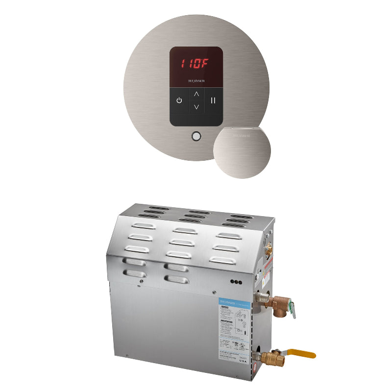 MS 6 Kw (6000 W) Steam Shower Generator Package With Round Brushed Nickel Itempo Control