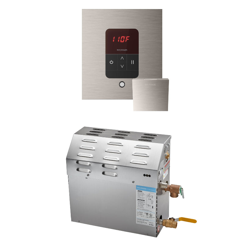 MS 6 Kw (6000 W) Steam Shower Generator Package With Square Brushed Nickel Itempo Control