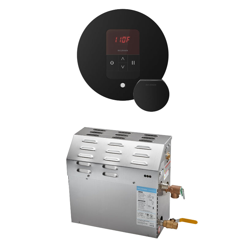 MS 6 Kw Steam Shower Generator Package With Round Matte Black Itempo Control