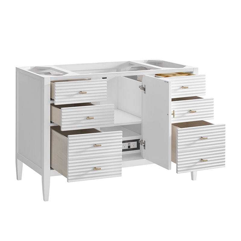 Myrrin 48 Inch Single Vanity Bright White Open Drawer