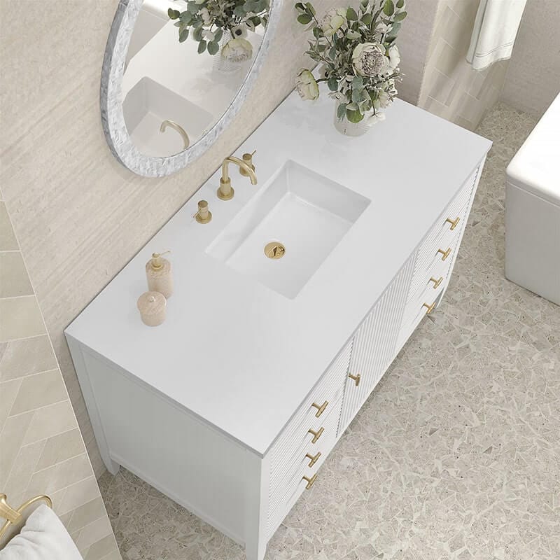 Myrrin 48 Inch Single Vanity Bright White White Zeus Silestone Top