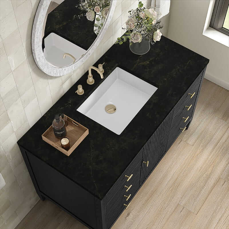 Myrrin 48" Inch Single Vanity in Carbon Oak With Phantome Eclos Top