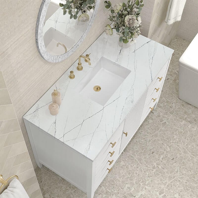 Myrrin 48" Single Vanity Bright White Ethereal Noctis Top