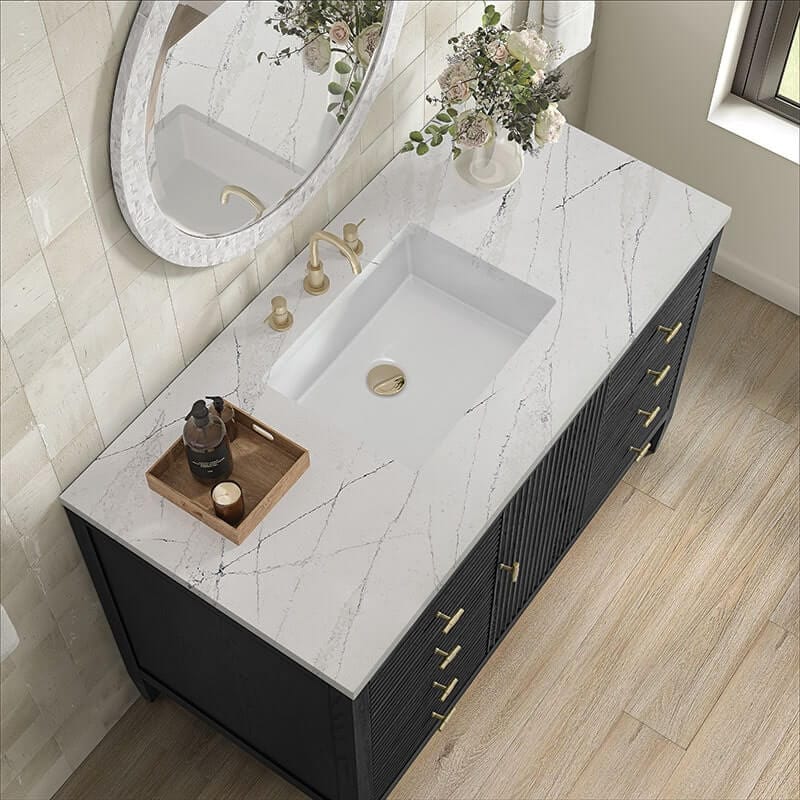 Myrrin 48" Single Vanity Carbon Oak Ethereal Noctis Top