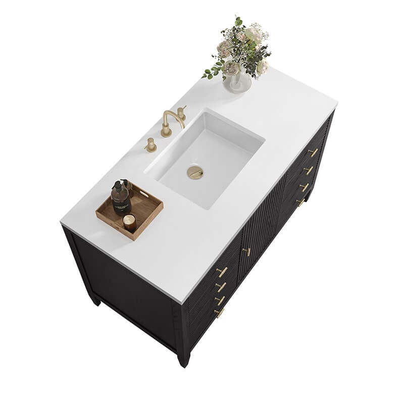 Myrrin 48 Single Vanity Carbon Oak Top View