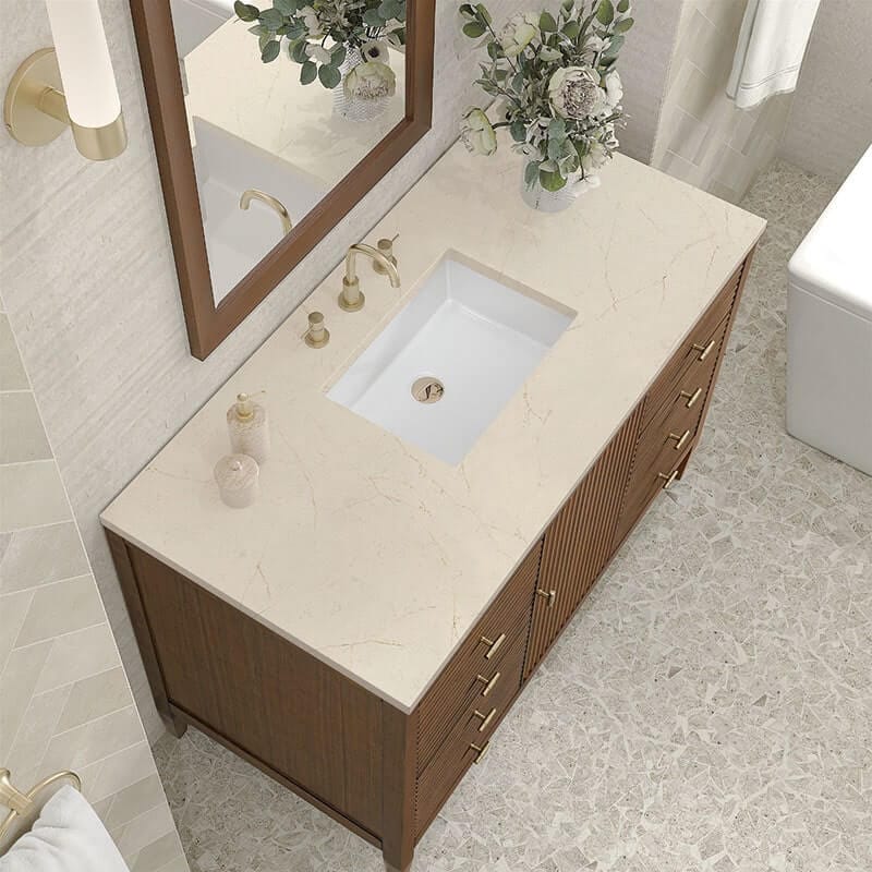 Myrrin 48" Single Vanity Century Walnut Eternal Marfil Top