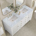 Myrrin 60" Double Vanity Bright White Carrara White Marble Top