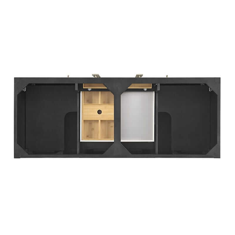 Myrrin 60" Double Vanity Carbon Oak Top View