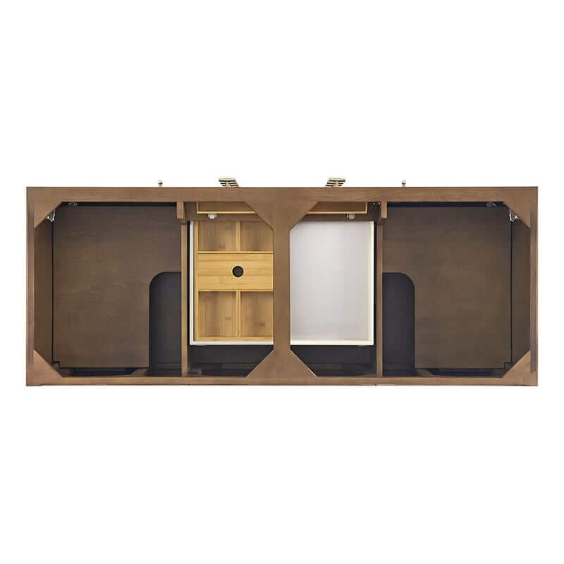 Myrrin 60 Double Vanity Century Walnut Top View