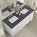 Myrrin 60 Inch Double Vanity Bright White Charcoal Soapstone Silestone Top