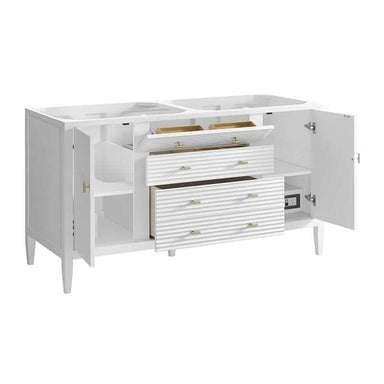 Myrrin 60 Inch Double Vanity Bright White Corner View