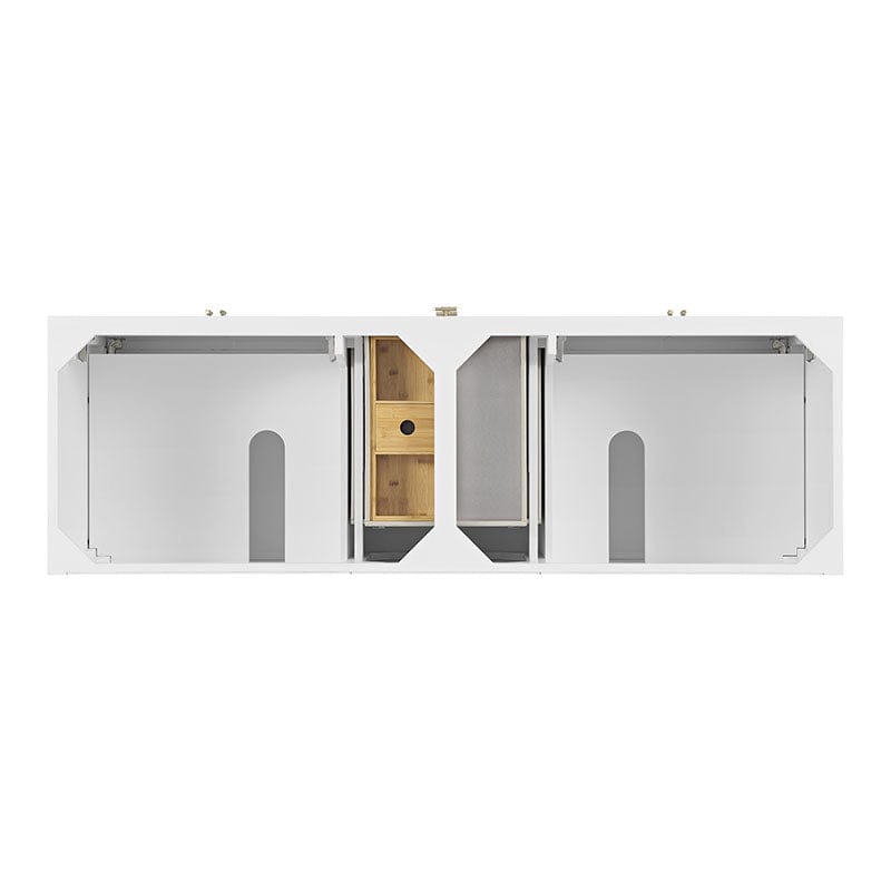 Myrrin 72" Double Vanity Bright White Top View