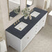 Myrrin 72 Inch Double Vanity Bright White Charcoal Soapstone Silestone Top