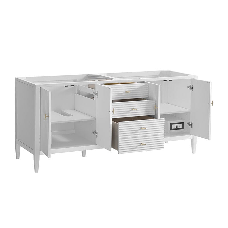Myrrin 72 Inch Double Vanity Bright White Coner View