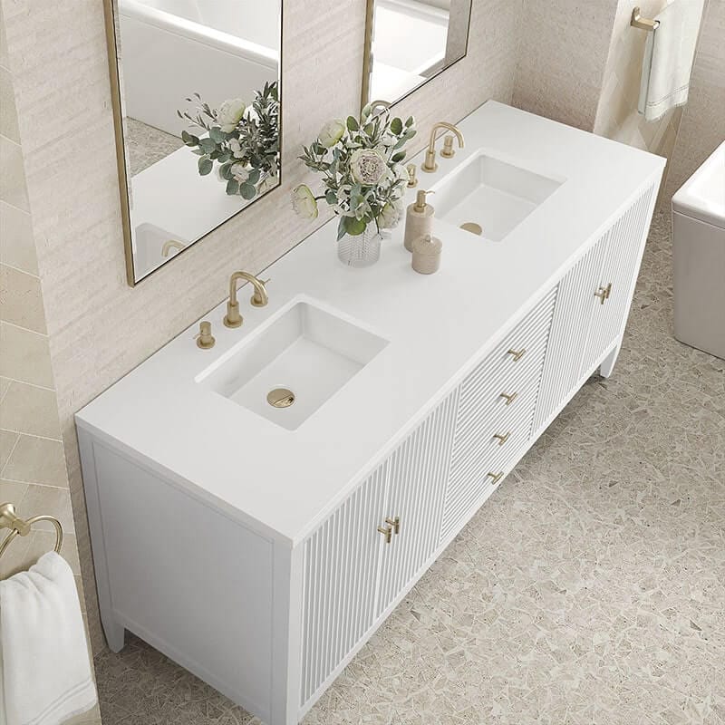 Myrrin 72 Inch Double Vanity Bright White White Zeus Silestone Top