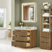 Navan 36 inch Single Bathroom Vanity with Top Weathered Brown Open Drawer