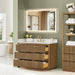 Navan 48 inch Single Bathroom Vanity with Top Weathered Brown Side View Open Drawer