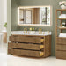 Navan 60 Double Bathroom Vanity with Top Weathered Brown Open Drawer