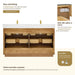 Navan 60 inch Double Bathroom Vanity with Top Weathered Brown Back View