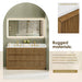 Navan 60 inch Double Bathroom Vanity with Top Weathered Brown Rugged Material