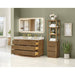 Navan 60 inch Double Bathroom Vanity with Top Weathered Brown Side View Open Drawer