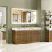 Navan 72 inch Double Bathroom Vanity with Top Weathered Brown Corner View
