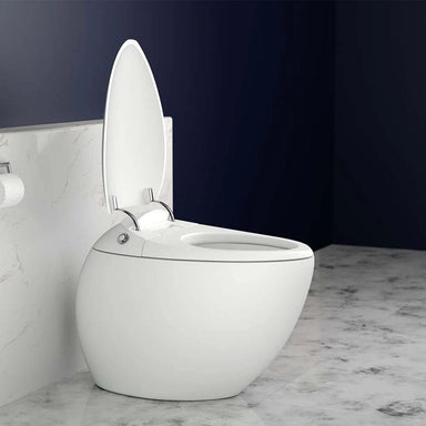 Neoluxe STY1 Smart Bidet Toilet in White Open Lid Side View