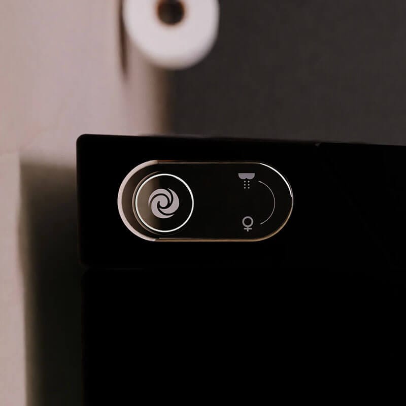 Nobelet STCM1.MB Elongated Matte Black Luxury Toilet Control Panel Swirling and Female Icon