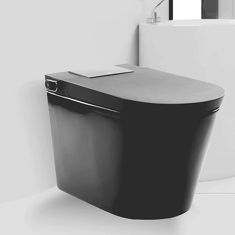 Nobelet STCM1.MB Elongated Matte Black Luxury Toilet Corner View Button