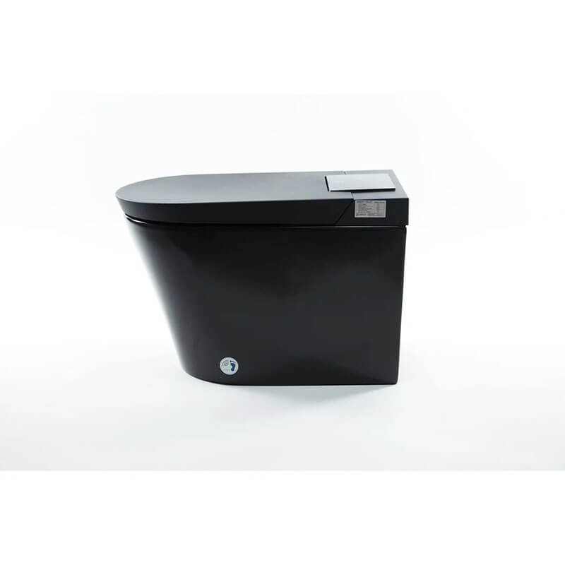 Nobelet STCM1.MB Elongated Matte Black Luxury Toilet Side View Closed Lid