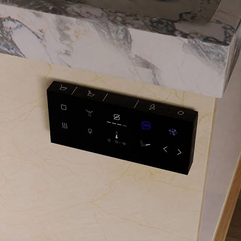 Nobelet STCM1.MB Elongated Matte Black Luxury Toilet with ToeTouch Basic Bidet Control Panel Top View
