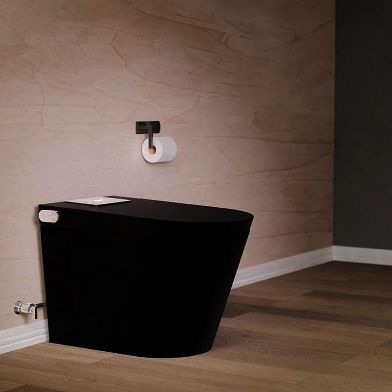 Nobelet STCM1.MB Elongated Matte Black Luxury Toilet with ToeTouch Control Panel With Icons Close Lid