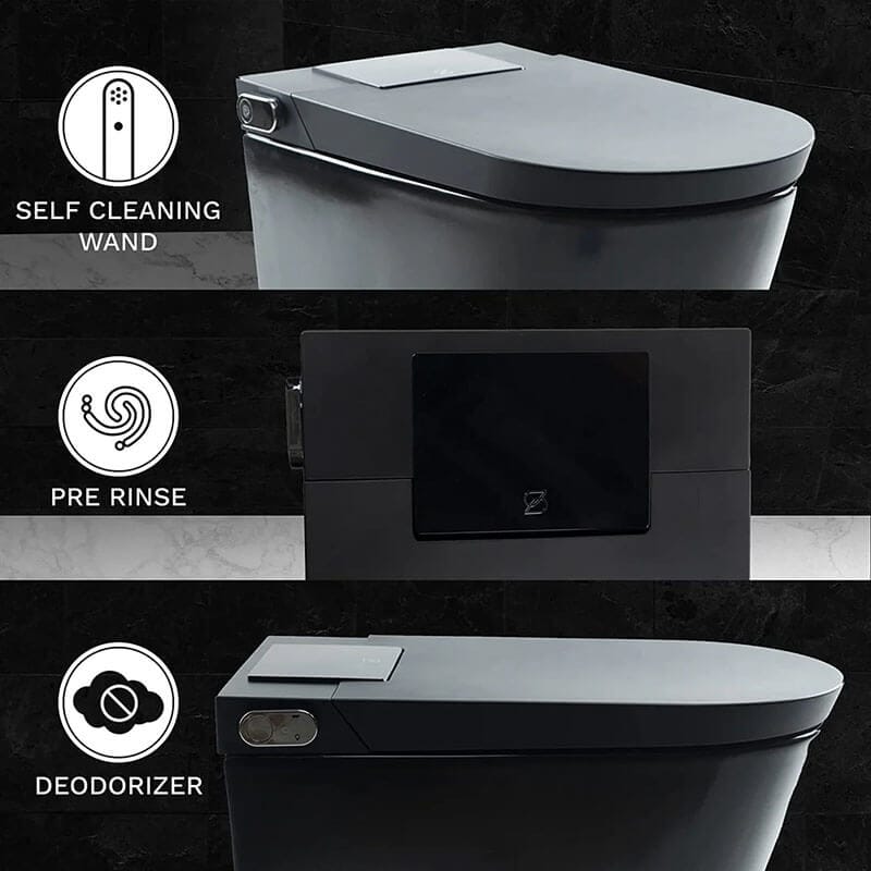 Nobelet STCM1.MB Elongated Matte Black Luxury Toilet with ToeTouch Features