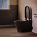 Nobelet STCM1.MB Elongated Matte Black Luxury Toilet with ToeTouch Illuminated Multifunction Control Panel Open Lid