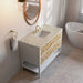 Olena 48" Single Vanity in Light Mappa Burl and Polished White With Tajnar Eclos Top