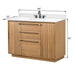 Parker 48 inch Single Sink Teak Bathroom Vanity Natural Teak in White Engineered Stone Dimension