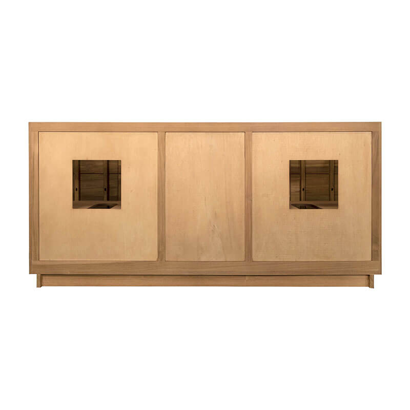 Parker 72 Double Sink Teak Bathroom Vanity Natural Teak Cabinet Only Back View