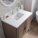 Portland 36 Inch Single Vanity in Whitewashed Walnut With Single Hole Faucet White Zeus Silestone Top Backsplash