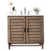 Portland 36 Inch Single Vanity Whitewashed Walnut Front View in White Background