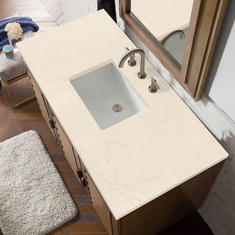 Portland 48 Inch Single Vanity Whitewashed Walnut Eternal Marfil Top
