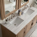 Portland 60" Double Vanity Whitewashed Walnut Arctic Fall Solid Surface Top