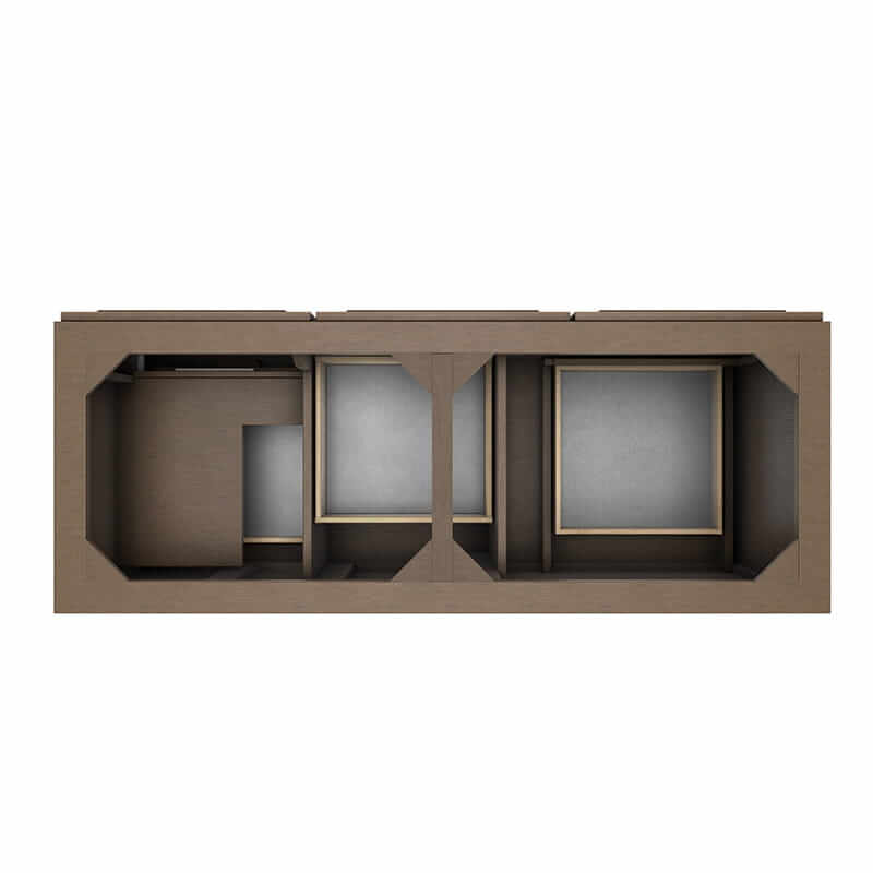 Portland 60 Inch Double Vanity in Whitewashed Walnut Top View