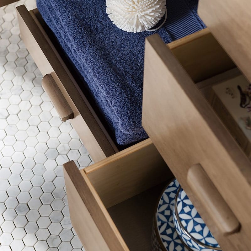 Portland 60 Inch Single Vanity Whitewashed Walnut Soft Close Undermount Drawer