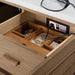 Portland 60" Single Vanity Whitewashed Walnut Bamboo Drawer Organizer