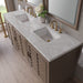 Portland 72" Double Vanity in Whitewashed Walnut With Victorian Silver Silestone Top