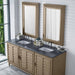 Portland 72" Double Vanity Whitewashed Walnut Charcoal Soapstone Silestone Top