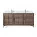 Portland 72" Double Vanity Whitewashed Walnut Single Hole Faucet White Zeus Silestone Top Backsplash